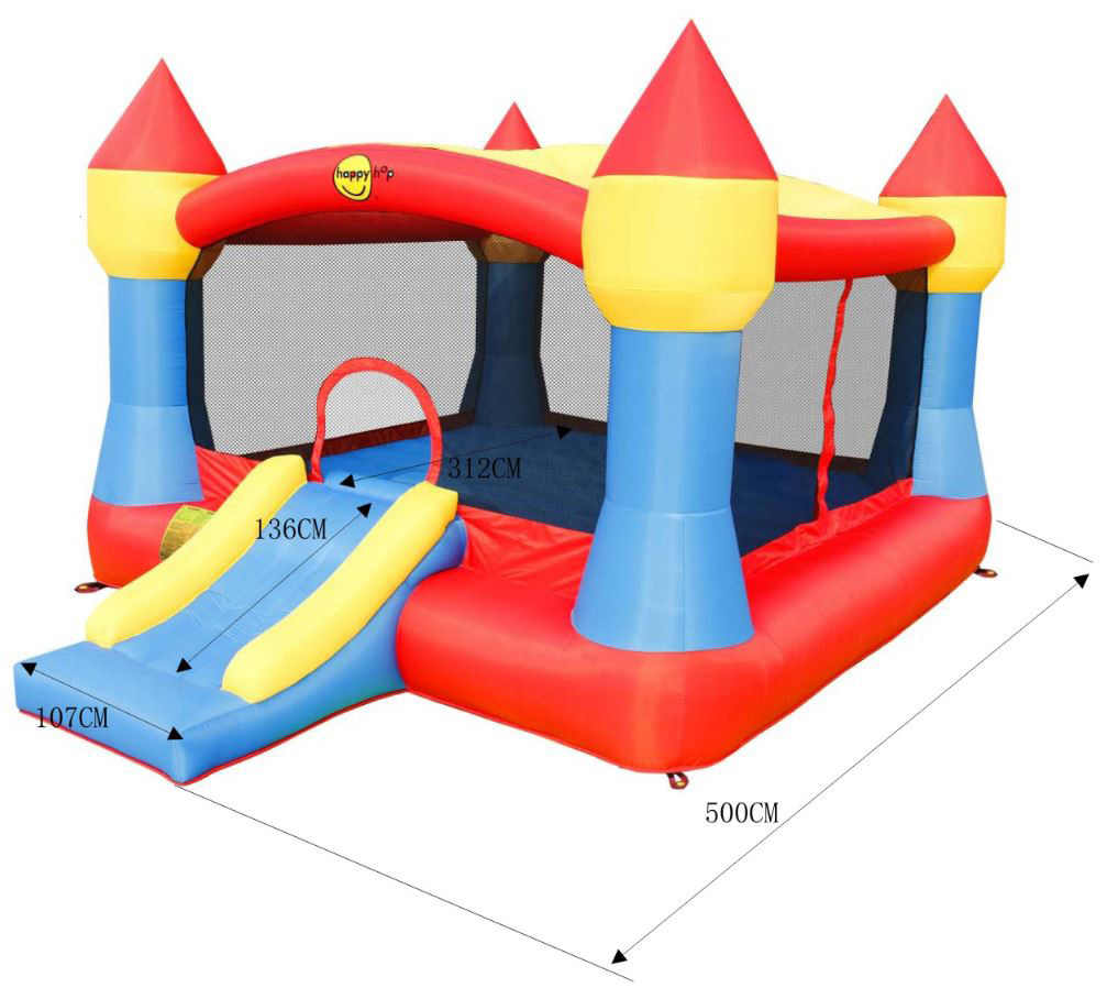 LuckyJump XXL Castello Gonfiabile per Bambini con Soffiatore, con Piscina,  Scivolo, Può Ospitare 2-4 Bambini, Castello Gonfiabile A Tema Oceano,  (366x360x180cm) (Doppio Uso Interno Ed Esterno) – Giochi e Prodotti per  l'Età